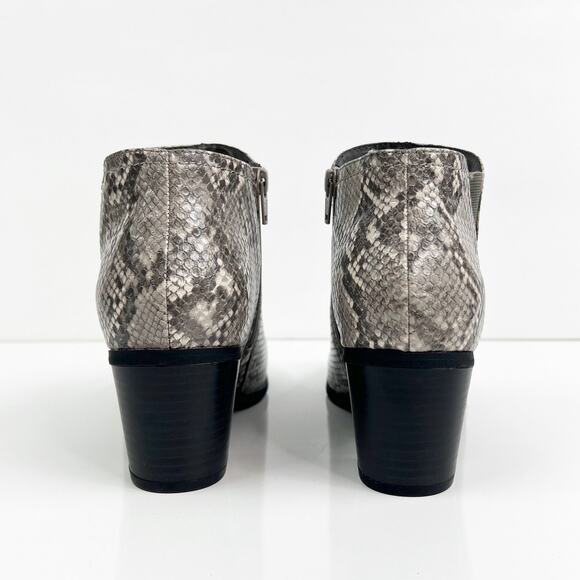 CLOUDWALKERS Ankle Booties Python Snakeskin Cushioned Black Gray Women's Size 8W - Picture 6 of 12